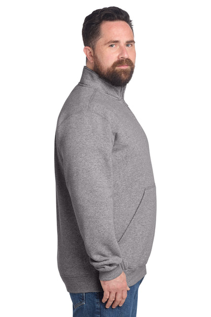 HthrGrey Carhartt Midweight 1/4-Zip Mock Neck Sweatshirt CT105294 plain