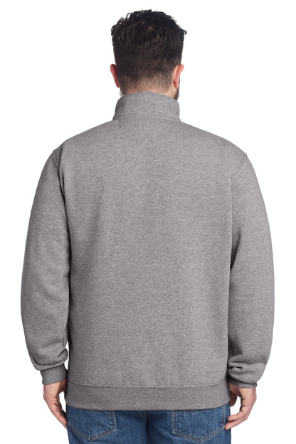 HthrGrey Carhartt Midweight 1/4-Zip Mock Neck Sweatshirt CT105294 plain