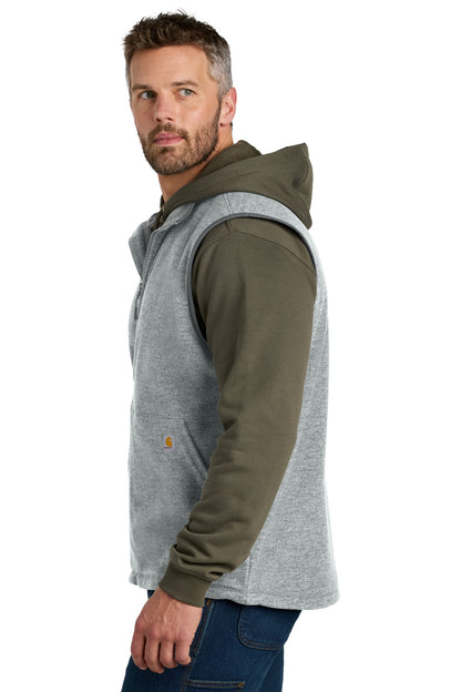 HthrGrey Carhartt Textured Fleece Vest CT106418 plain