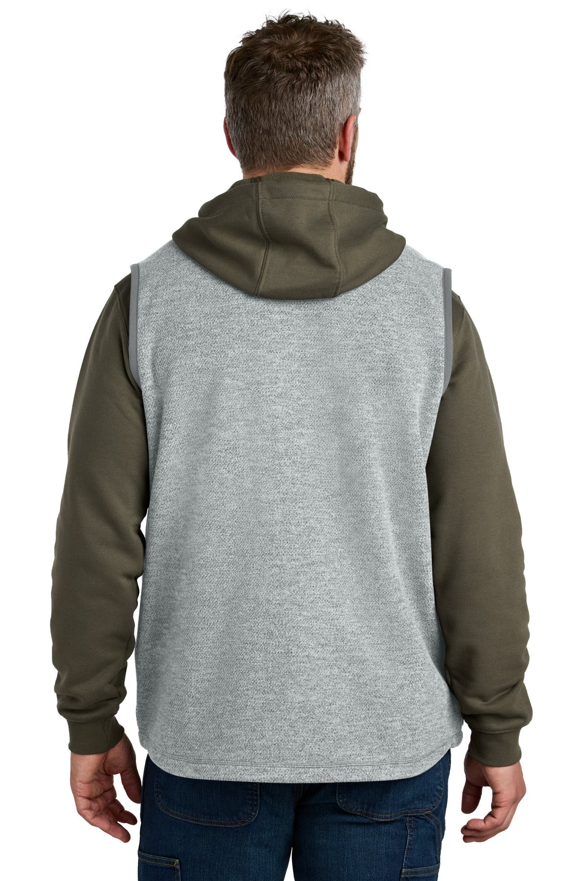 HthrGrey Carhartt Textured Fleece Vest CT106418 plain