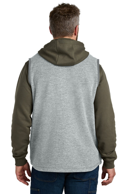 HthrGrey Carhartt Textured Fleece Vest CT106418 plain