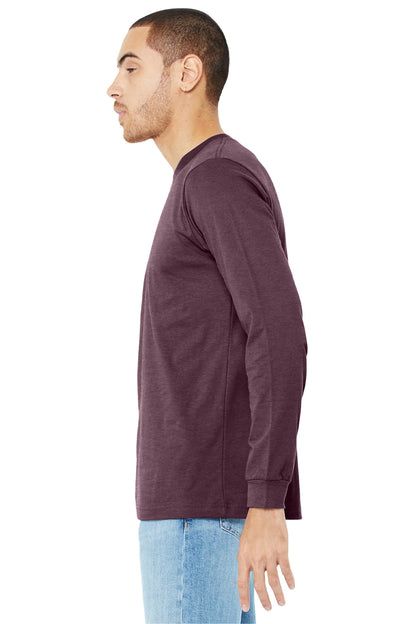 HthrMaroon BELLA+CANVAS Unisex Heather CVC Long Sleeve Tee BC3501CVC plain