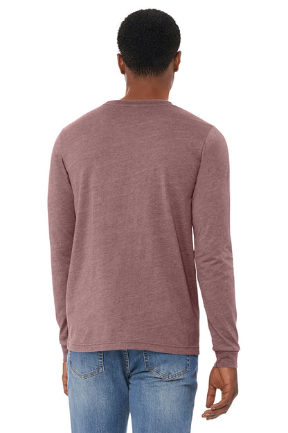 HthrMauve BELLA+CANVAS Unisex Heather CVC Long Sleeve Tee BC3501CVC plain