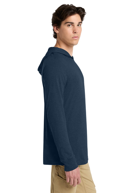 HthrNavy BELLA+CANVAS Unisex Jersey Long Sleeve Hoodie. BC3512 plain