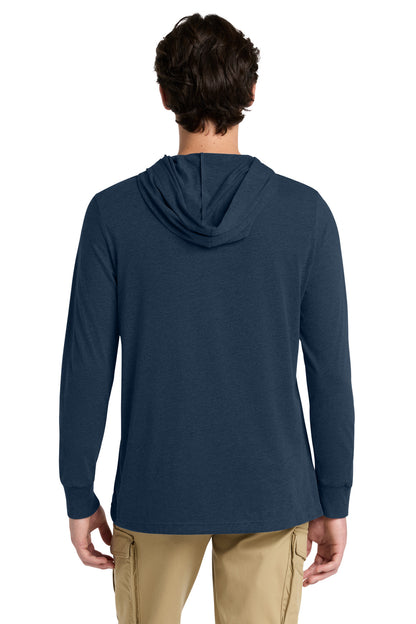 HthrNavy BELLA+CANVAS Unisex Jersey Long Sleeve Hoodie. BC3512 plain