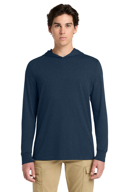 HthrNavy BELLA+CANVAS Unisex Jersey Long Sleeve Hoodie. BC3512 plain