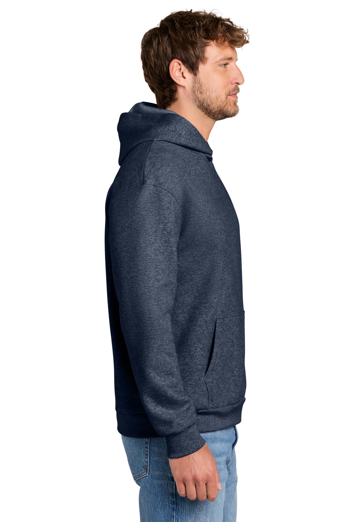 HthrNavy Port & Co Easy Fleece Pullover Hooded Sweatshirt PC68H