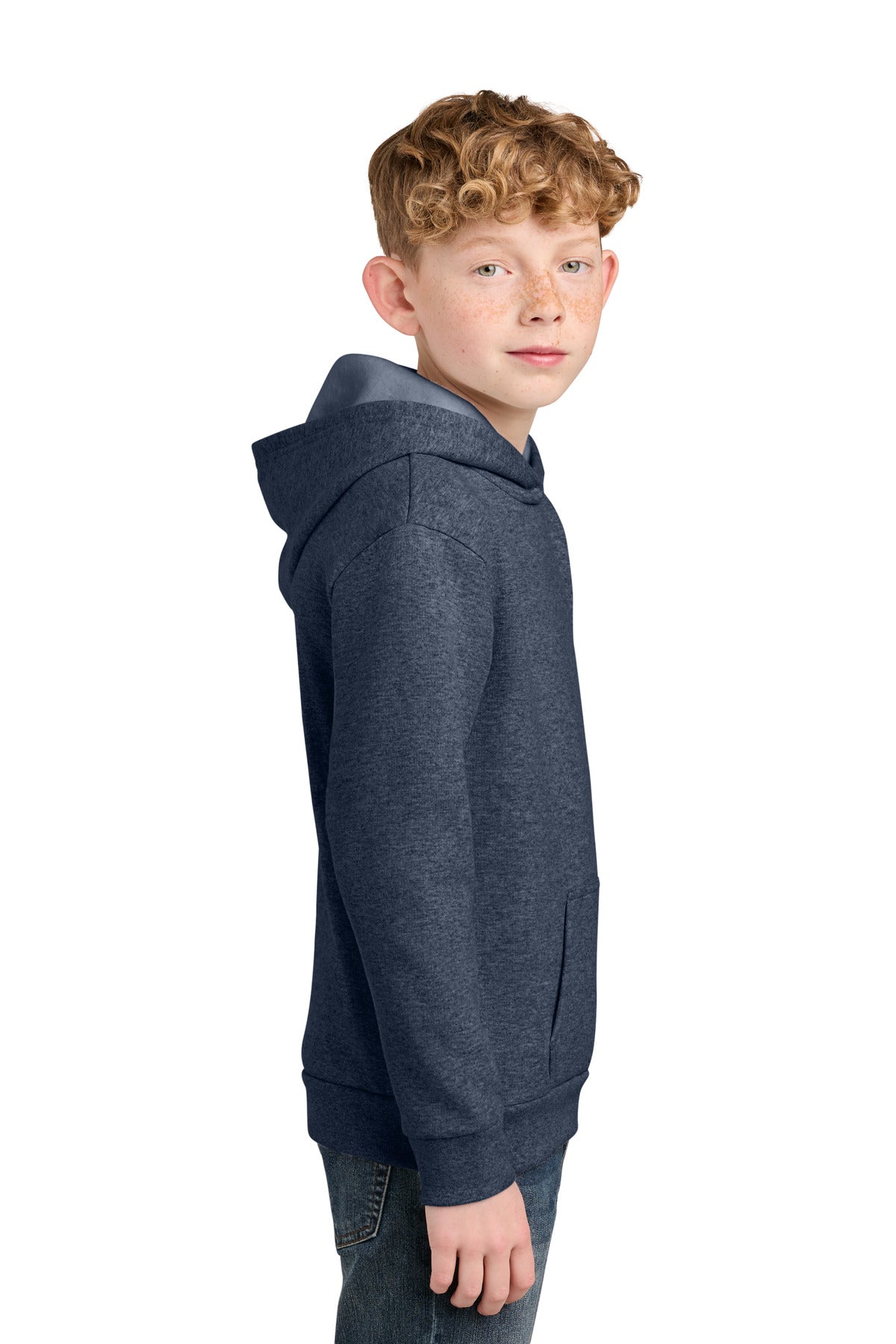 HthrNavy Port & Co Youth Easy Fleece Pullover Hooded Sweatshirt PC68YH
