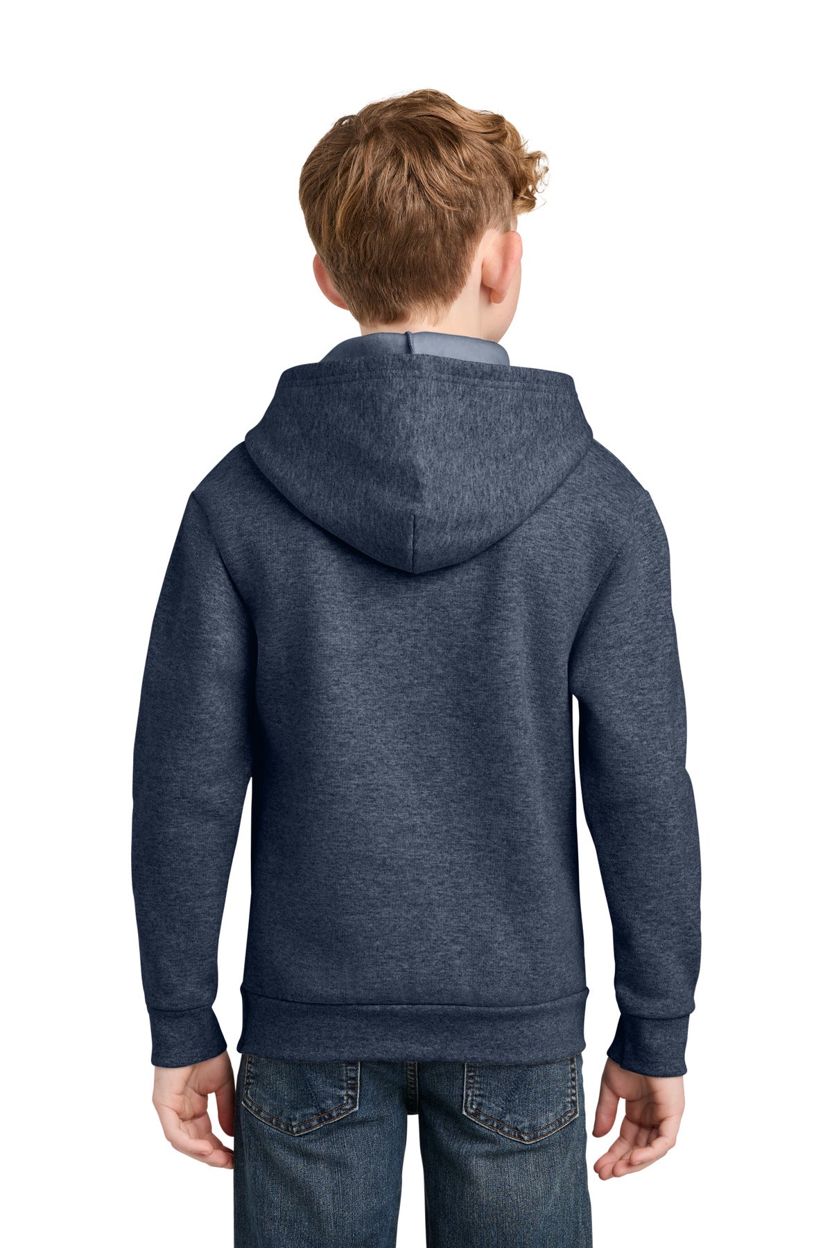 HthrNavy Port & Co Youth Easy Fleece Pullover Hooded Sweatshirt PC68YH