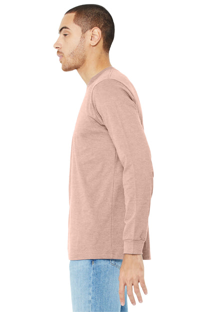 HthrPeach BELLA+CANVAS Unisex Heather CVC Long Sleeve Tee BC3501CVC plain
