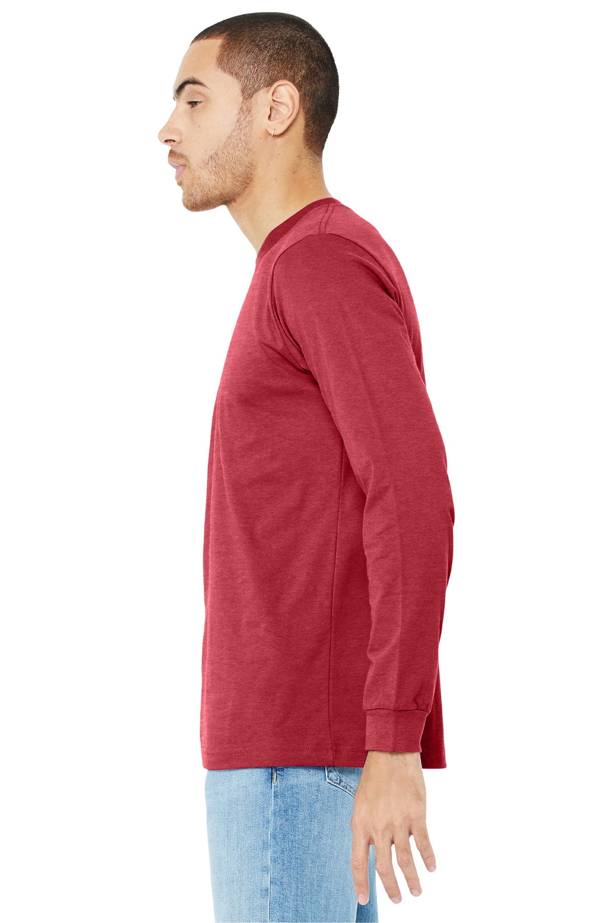 HthrRed BELLA+CANVAS Unisex Heather CVC Long Sleeve Tee BC3501CVC plain