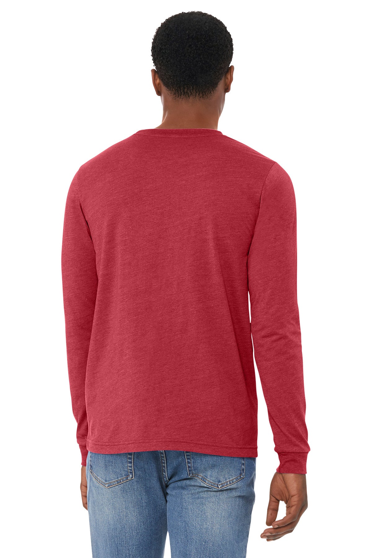 HthrRed BELLA+CANVAS Unisex Heather CVC Long Sleeve Tee BC3501CVC plain