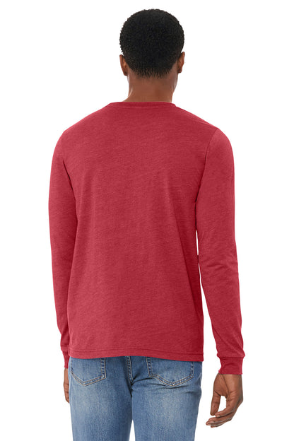 HthrRed BELLA+CANVAS Unisex Heather CVC Long Sleeve Tee BC3501CVC plain