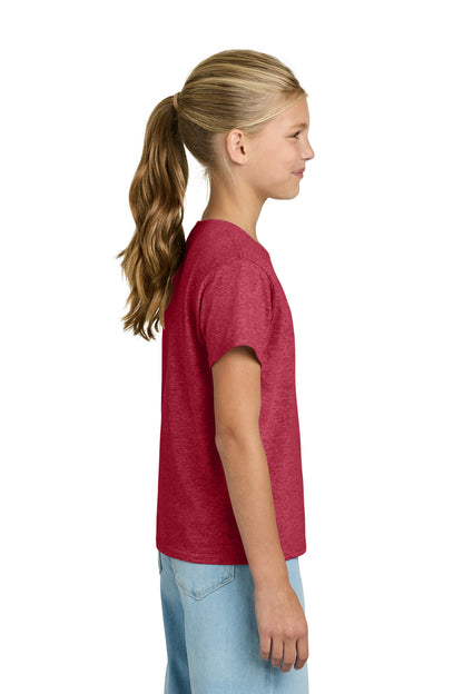 HthrRed Gildan Youth Light Cotton Tee 3000B