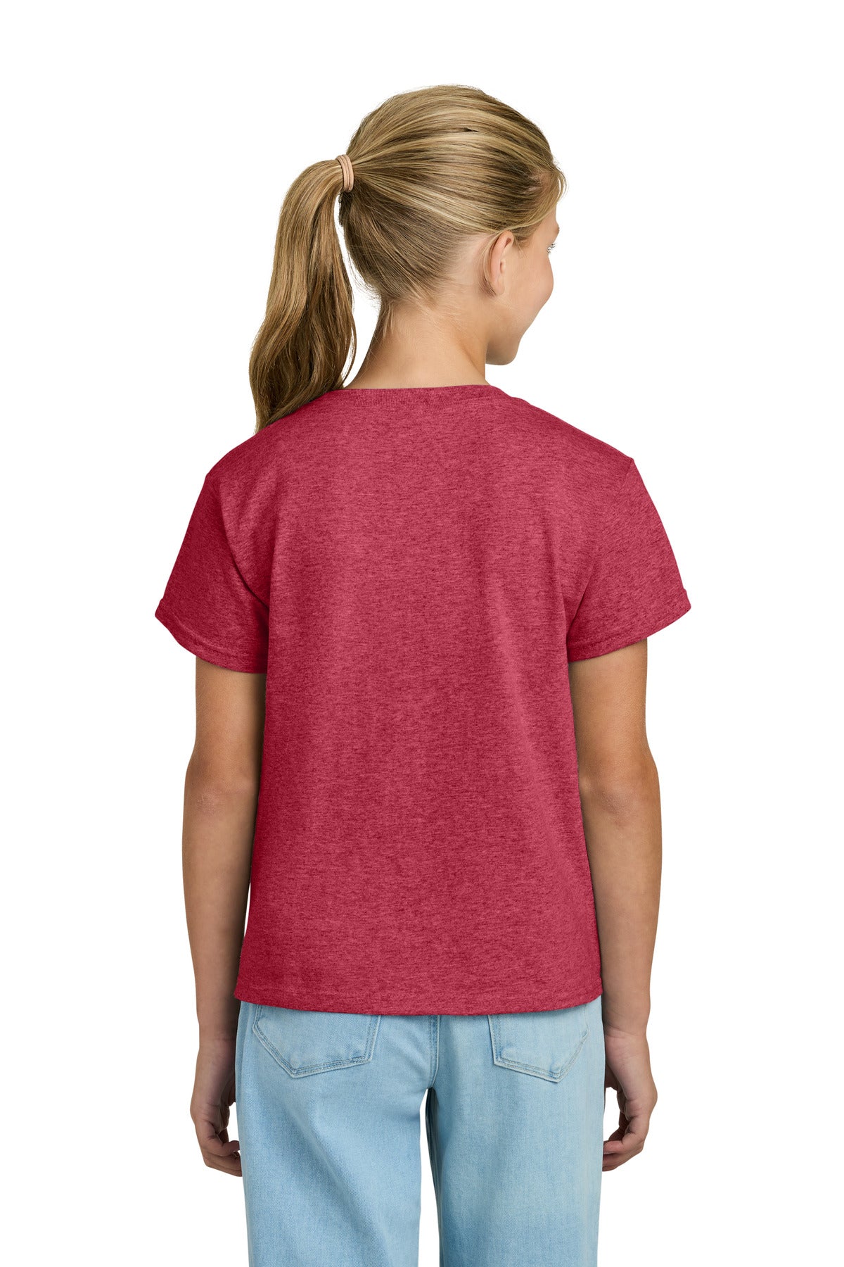 HthrRed Gildan Youth Light Cotton Tee 3000B