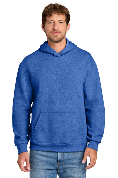 HthrRoyal Port & Co Easy Fleece Pullover Hooded Sweatshirt PC68H