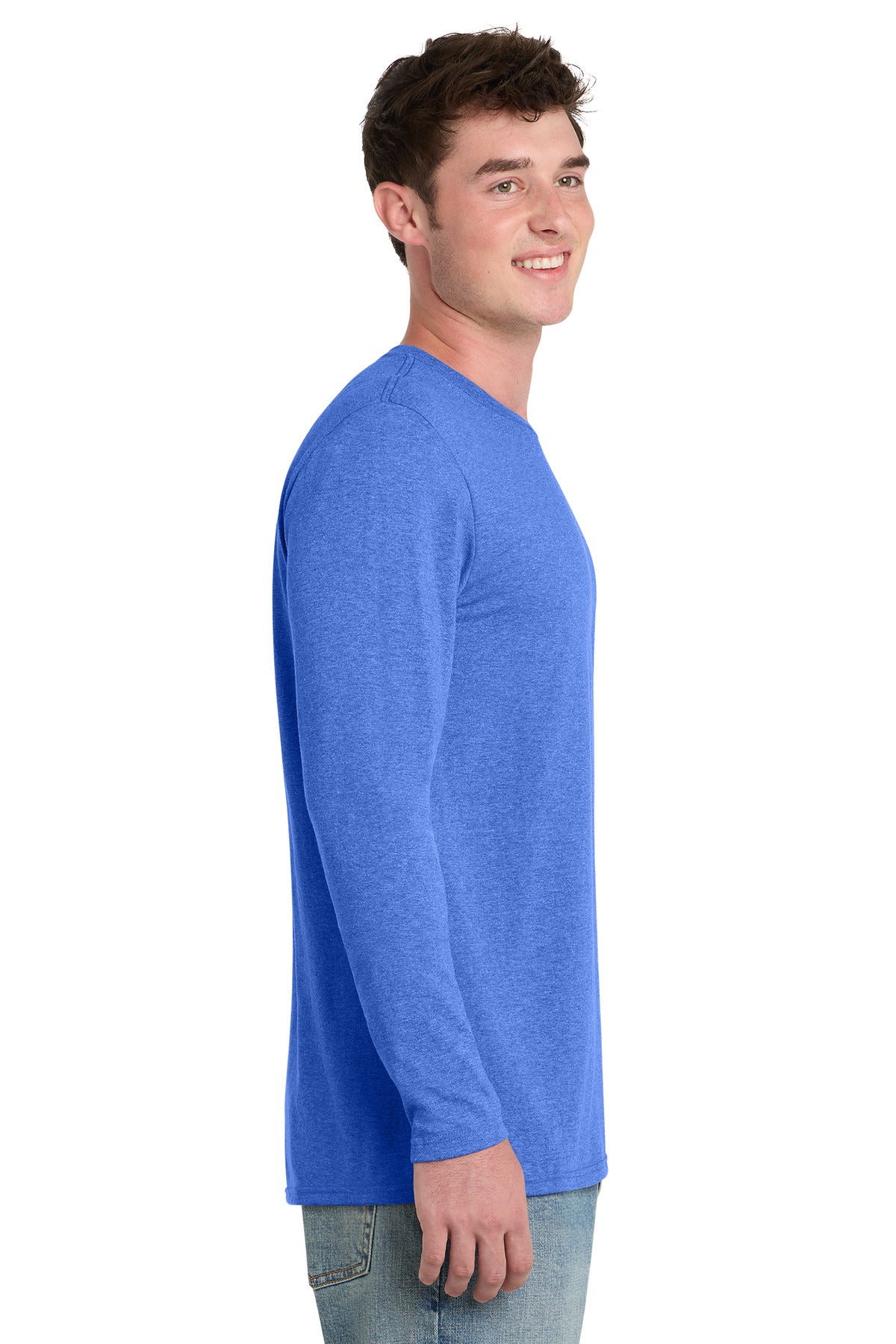 HthrRoyal Port & Co Tri-Blend Long Sleeve Tee. PC330LS plain