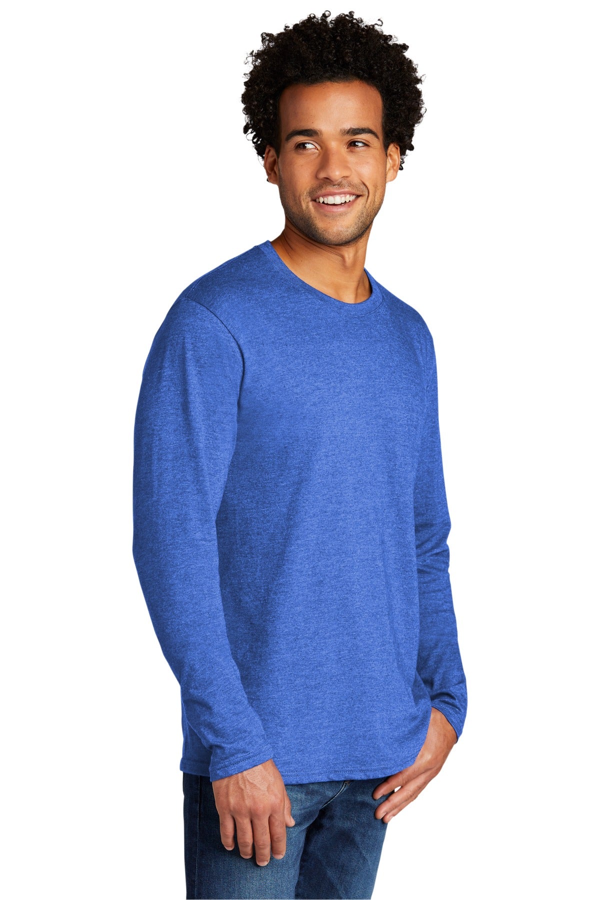 HthrRoyal Port & Co Tri-Blend Long Sleeve Tee. PC330LS plain