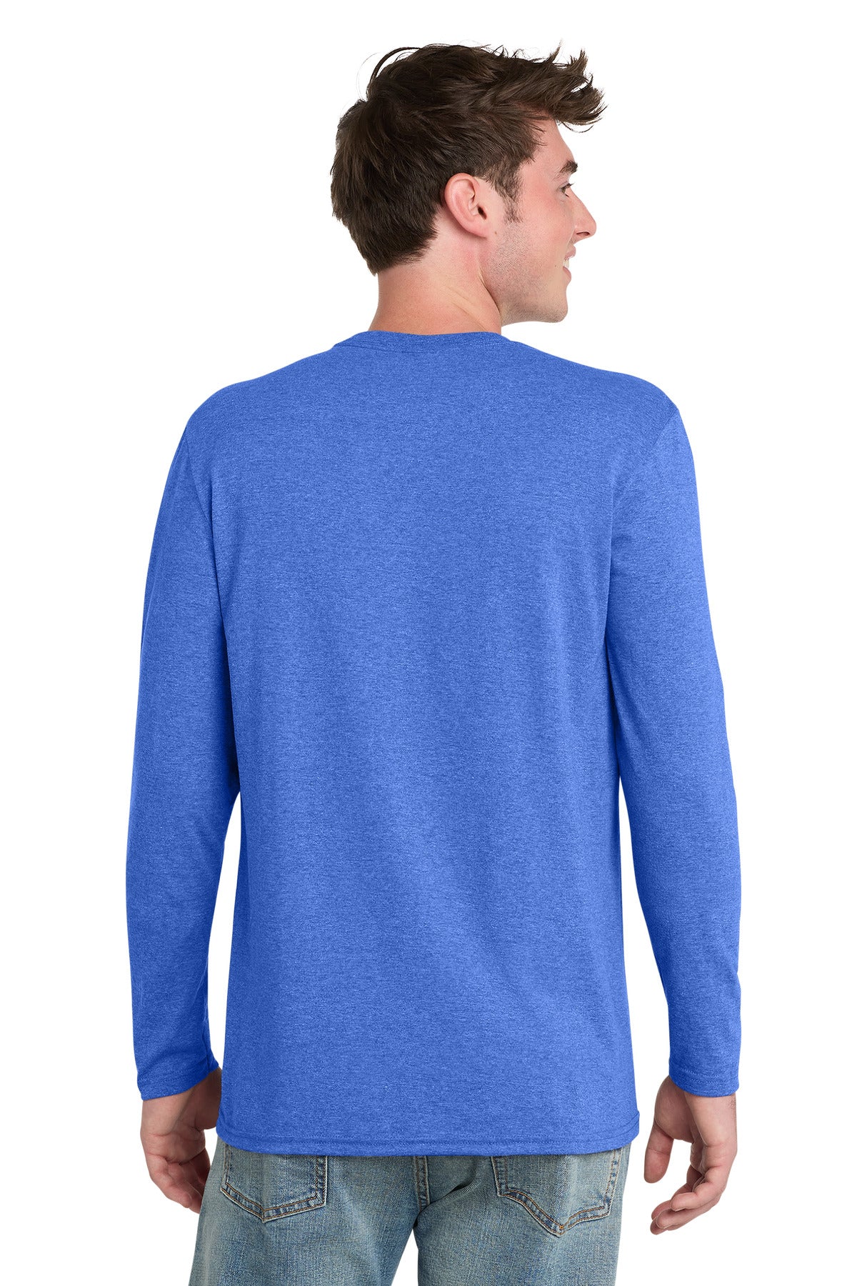 HthrRoyal Port & Co Tri-Blend Long Sleeve Tee. PC330LS plain