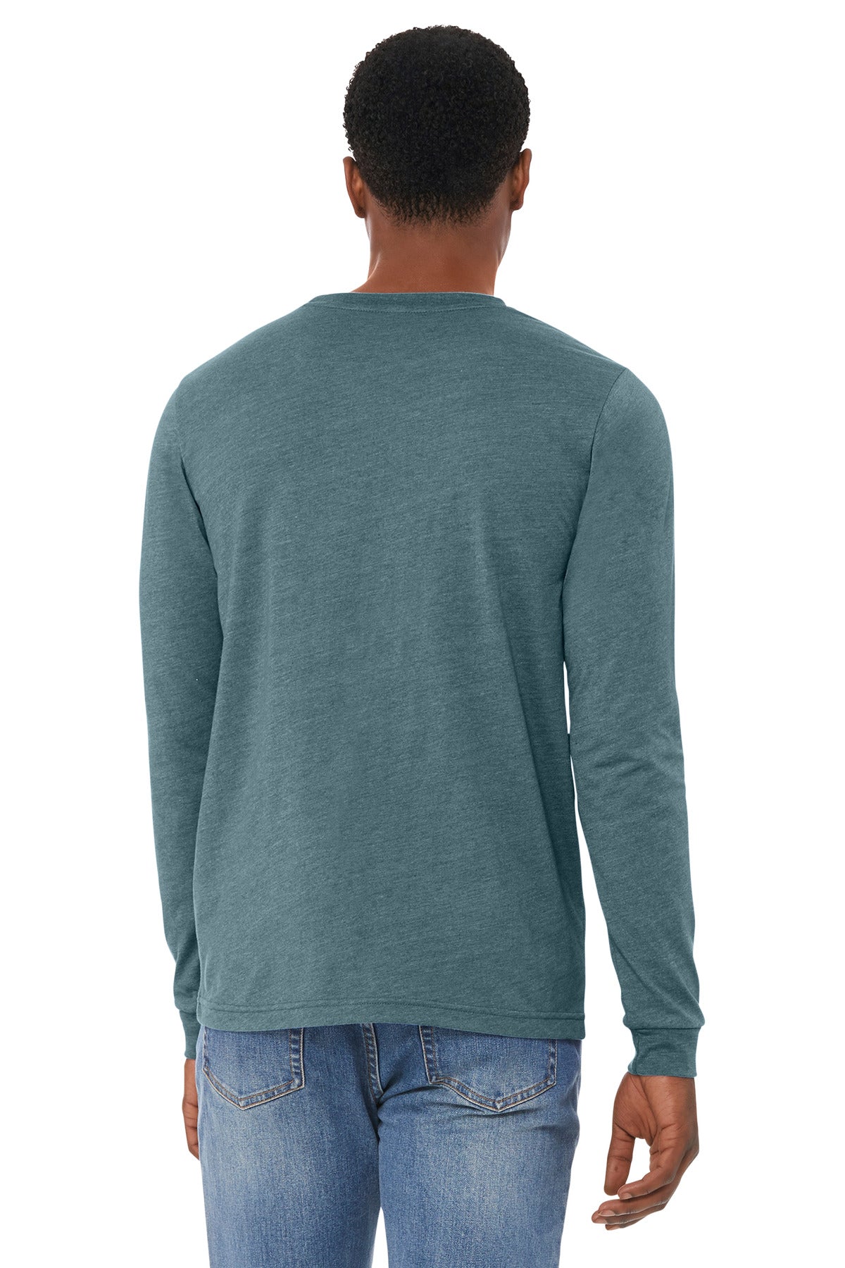HthrSlate BELLA+CANVAS Unisex Heather CVC Long Sleeve Tee BC3501CVC plain