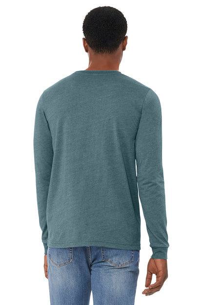 HthrSlate BELLA+CANVAS Unisex Heather CVC Long Sleeve Tee BC3501CVC plain