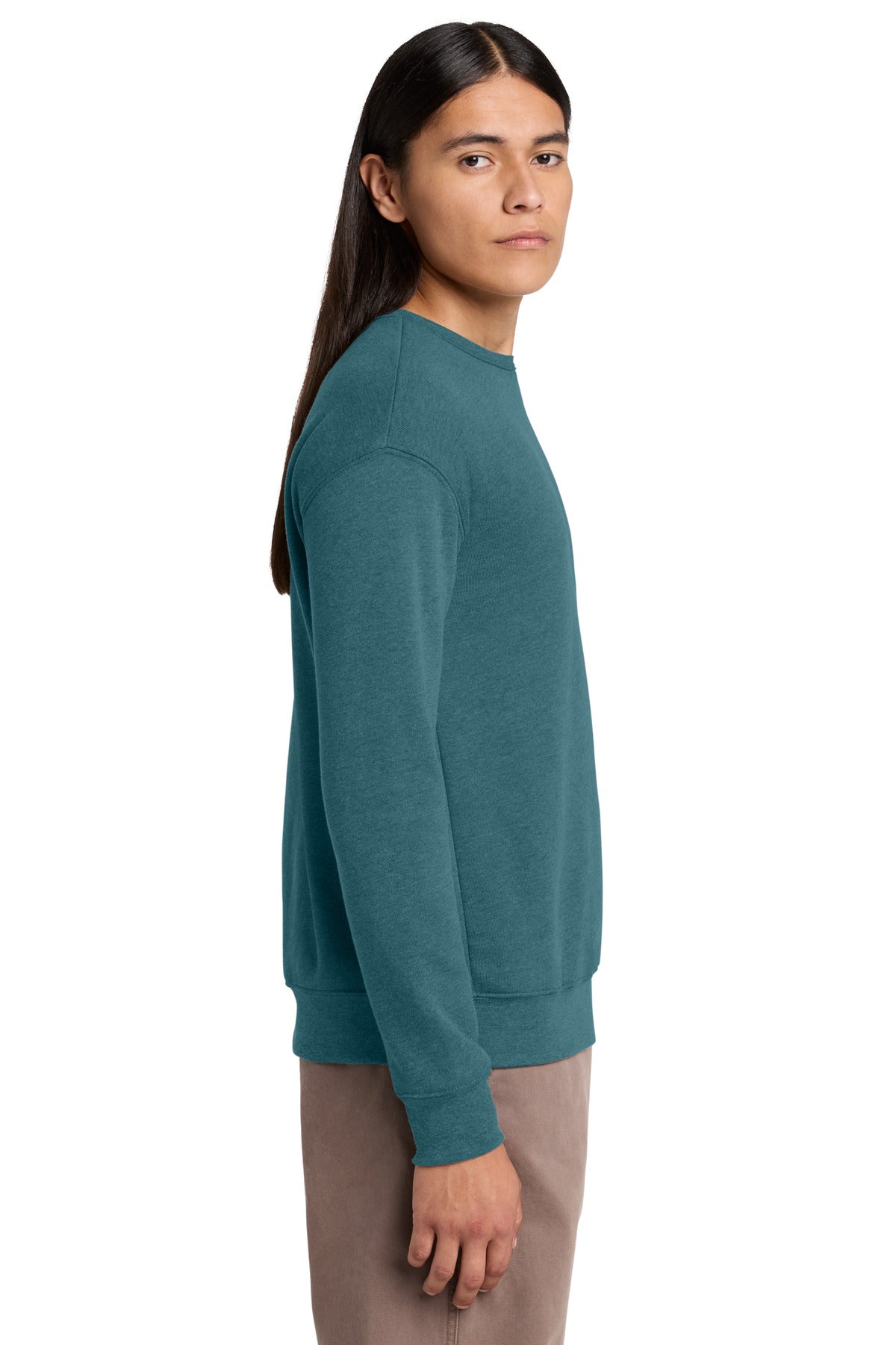 HthrSlate BELLA+CANVAS Unisex Sponge Fleece Drop Shoulder Sweatshirt. BC3945