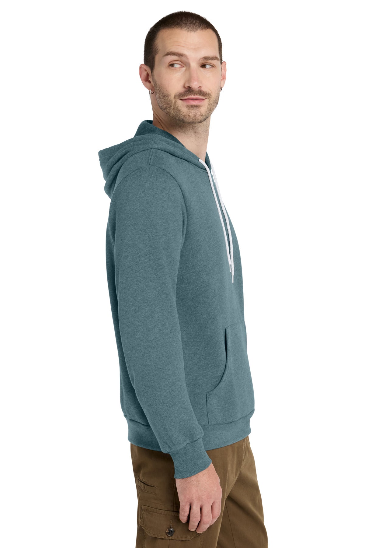 HthrSlate BELLA+CANVAS Unisex Sponge Fleece Pullover Hoodie. BC3719 plain