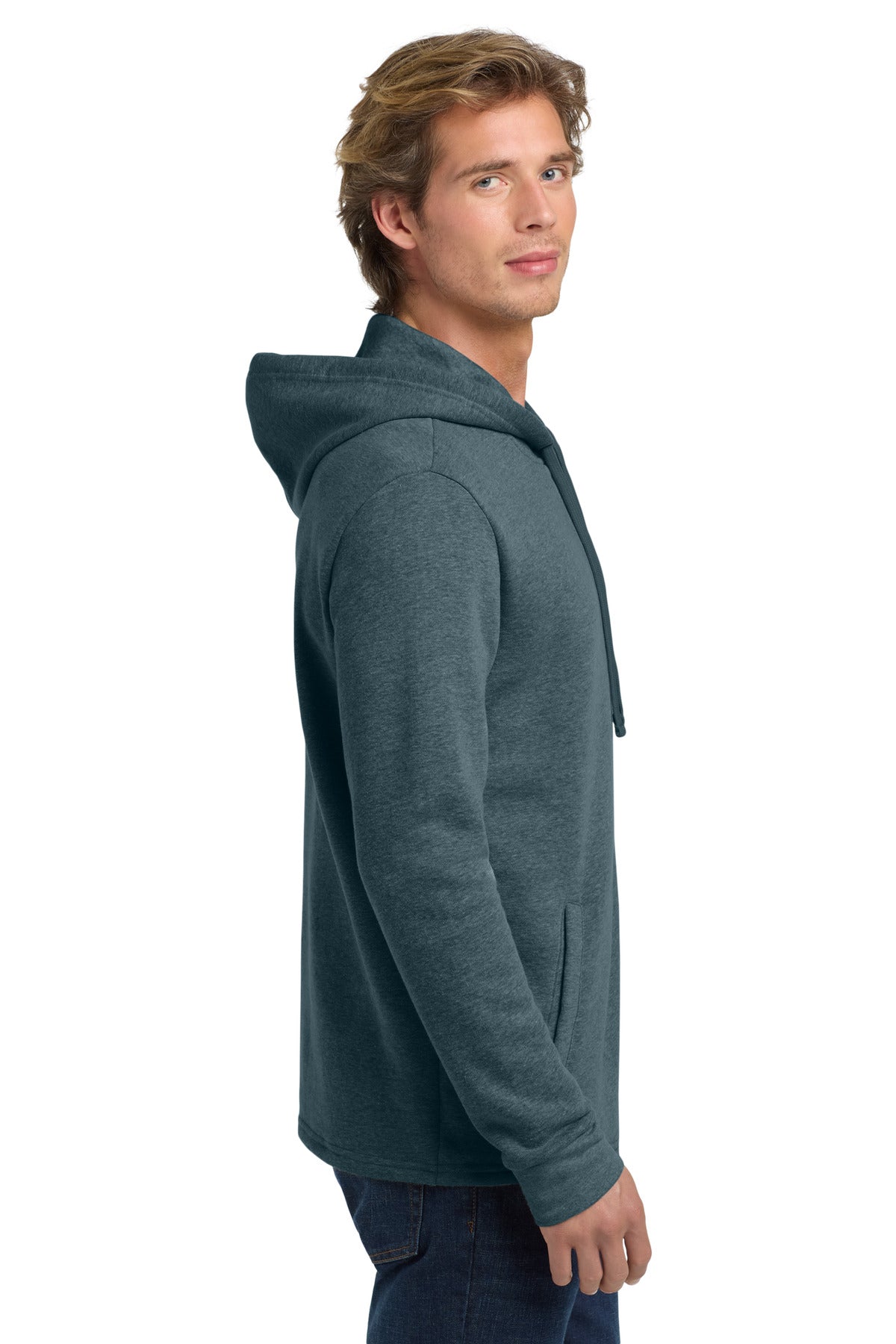 HthrSltBlu Next Level Apparel Adult Malibu Pullover Hoodie. NL9300 plain