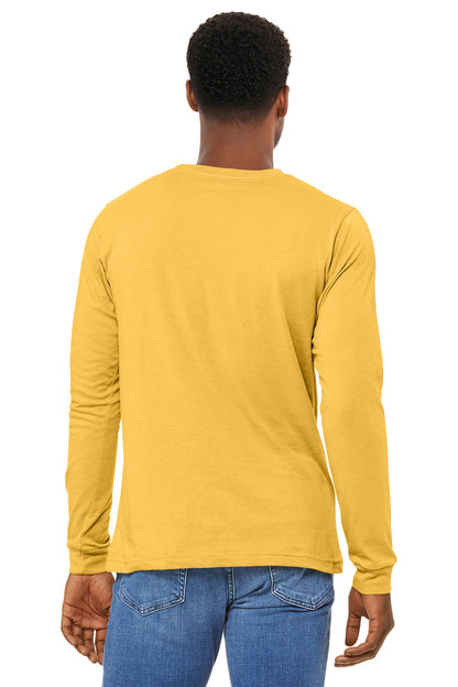 HthYlwGold BELLA+CANVAS Unisex Heather CVC Long Sleeve Tee BC3501CVC plain