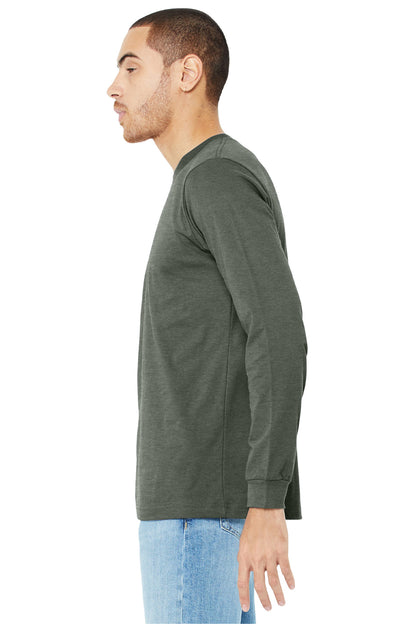 HtMltGrn BELLA+CANVAS Unisex Heather CVC Long Sleeve Tee BC3501CVC plain