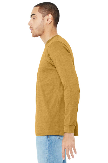 HtMustard BELLA+CANVAS Unisex Heather CVC Long Sleeve Tee BC3501CVC plain