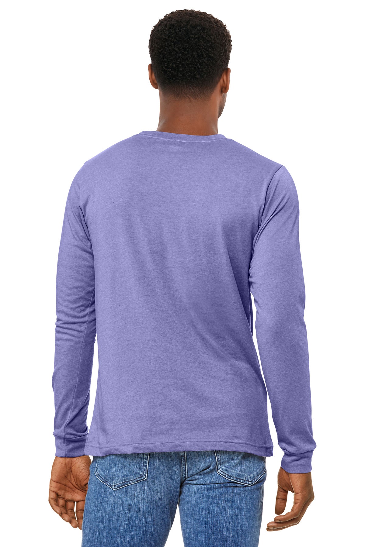 HtrDkLvndr BELLA+CANVAS Unisex Heather CVC Long Sleeve Tee BC3501CVC plain