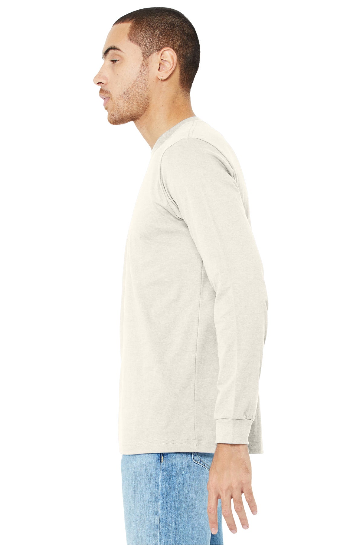 HtrNatural BELLA+CANVAS Unisex Heather CVC Long Sleeve Tee BC3501CVC plain