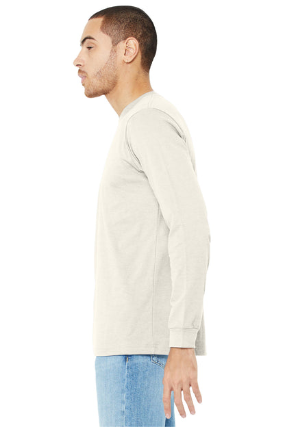 HtrNatural BELLA+CANVAS Unisex Heather CVC Long Sleeve Tee BC3501CVC plain