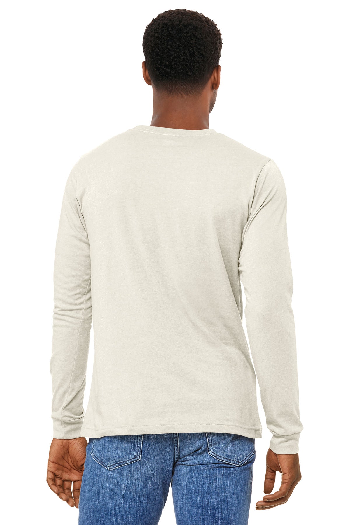 HtrNatural BELLA+CANVAS Unisex Heather CVC Long Sleeve Tee BC3501CVC plain