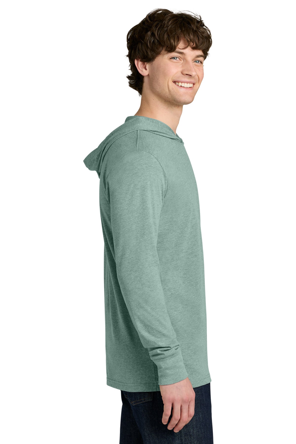 HtrSeafoam Next Level Apparel CVC Long Sleeve Hoodie NL6221 plain