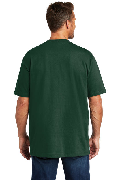 Hunter Green Carhartt Tall Workwear Pocket Short Sleeve T-Shirt. CTTK87 plain