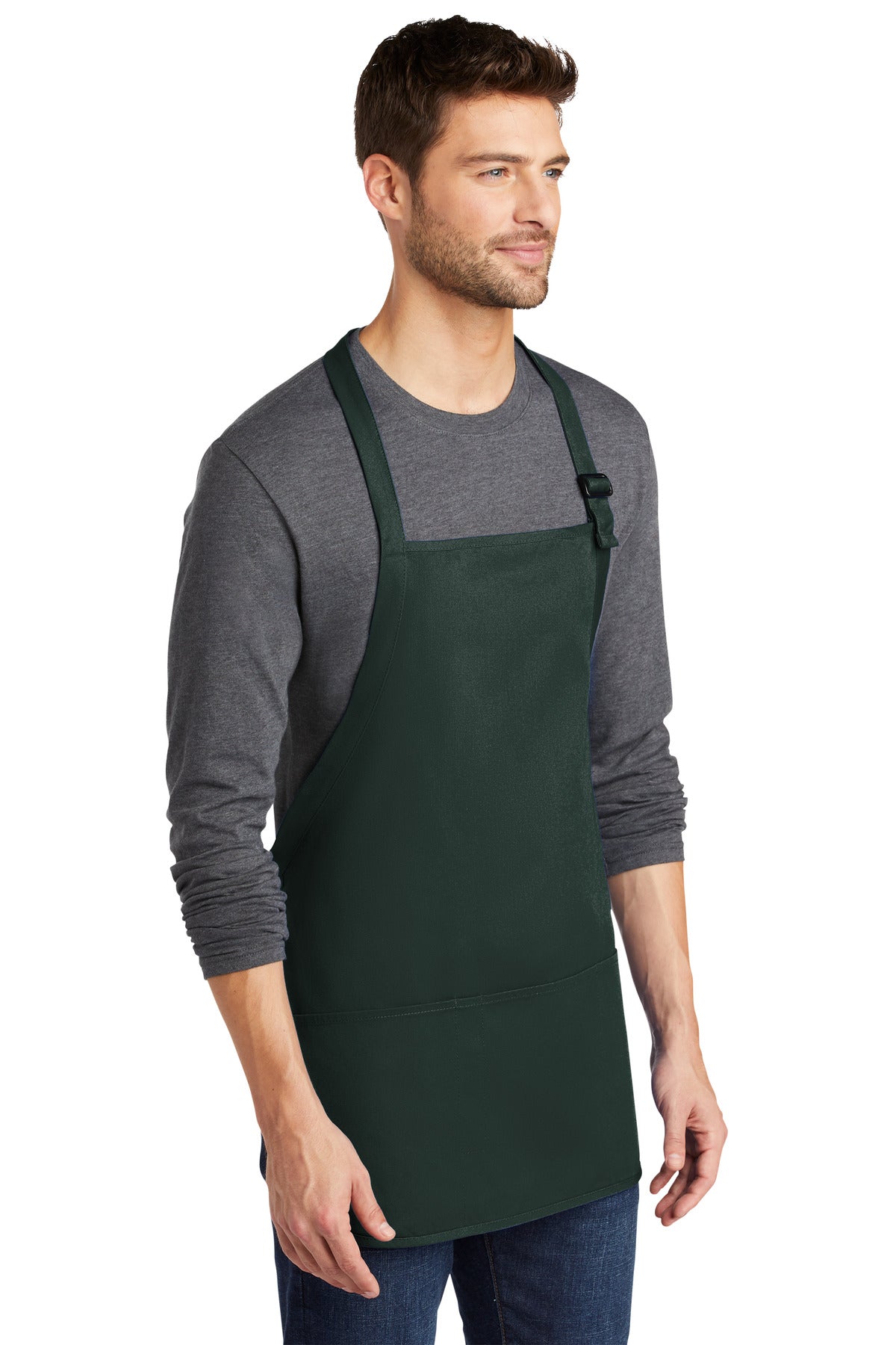 Hunter Port Authority Medium-Length Apron with Pouch Pockets. A510 plain