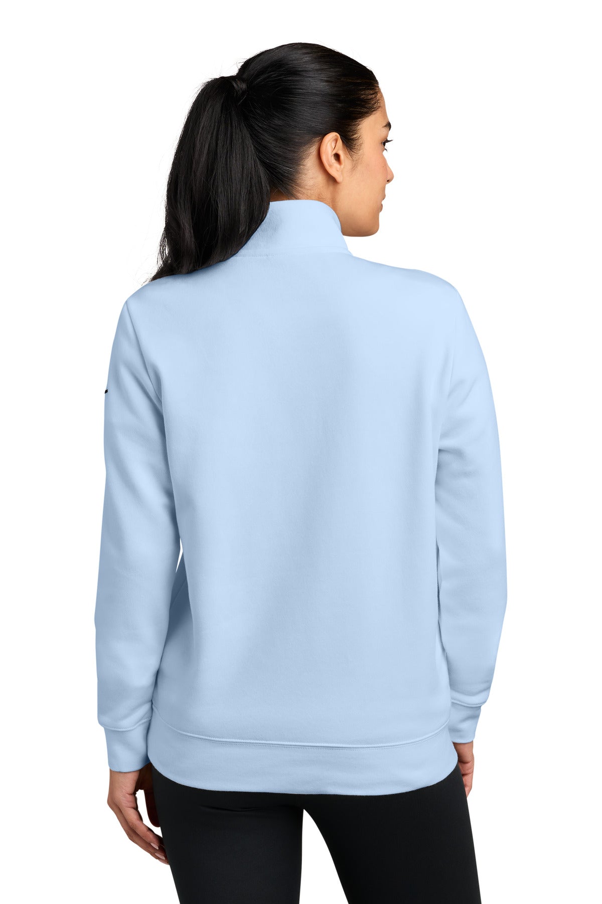 HydrogenBl Nike Women's Club Fleece Sleeve Swoosh 1/2-Zip NKDX6720