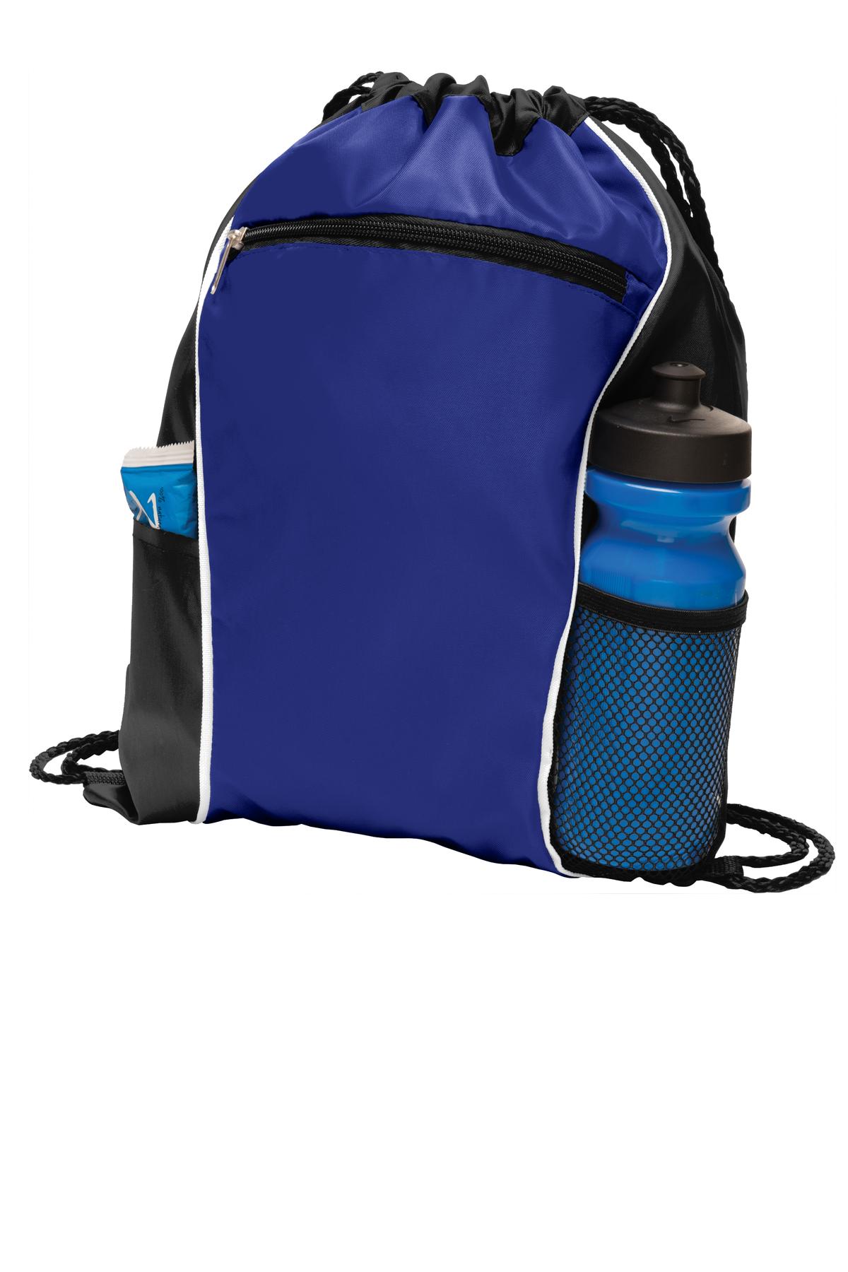 Hyper Blue Port Authority Fast Break Cinch Pack. BG613 plain