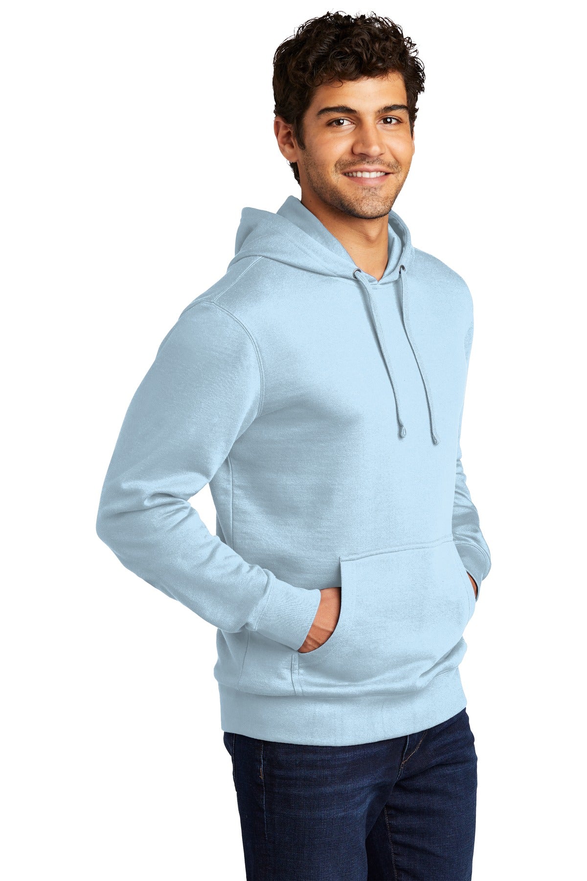Ice Blue District V.I.T. Fleece Hoodie DT6100 plain