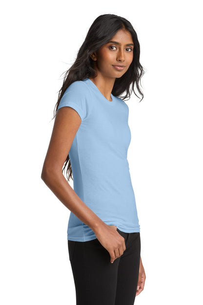Ice Blue District Women's Fitted Very Important Tee . DT6001 plain