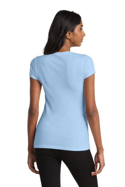 Ice Blue District Women's Fitted Very Important Tee . DT6001 plain