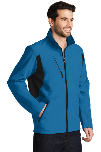 Imperial Bl/Bk Port Authority Back-Block Soft Shell Jacket. J336 plain
