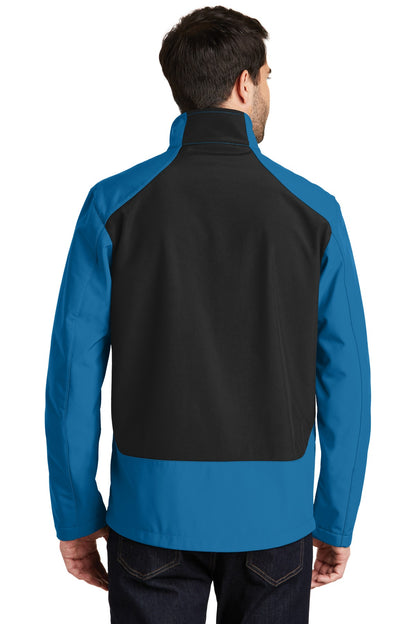 Imperial Bl/Bk Port Authority Back-Block Soft Shell Jacket. J336 plain