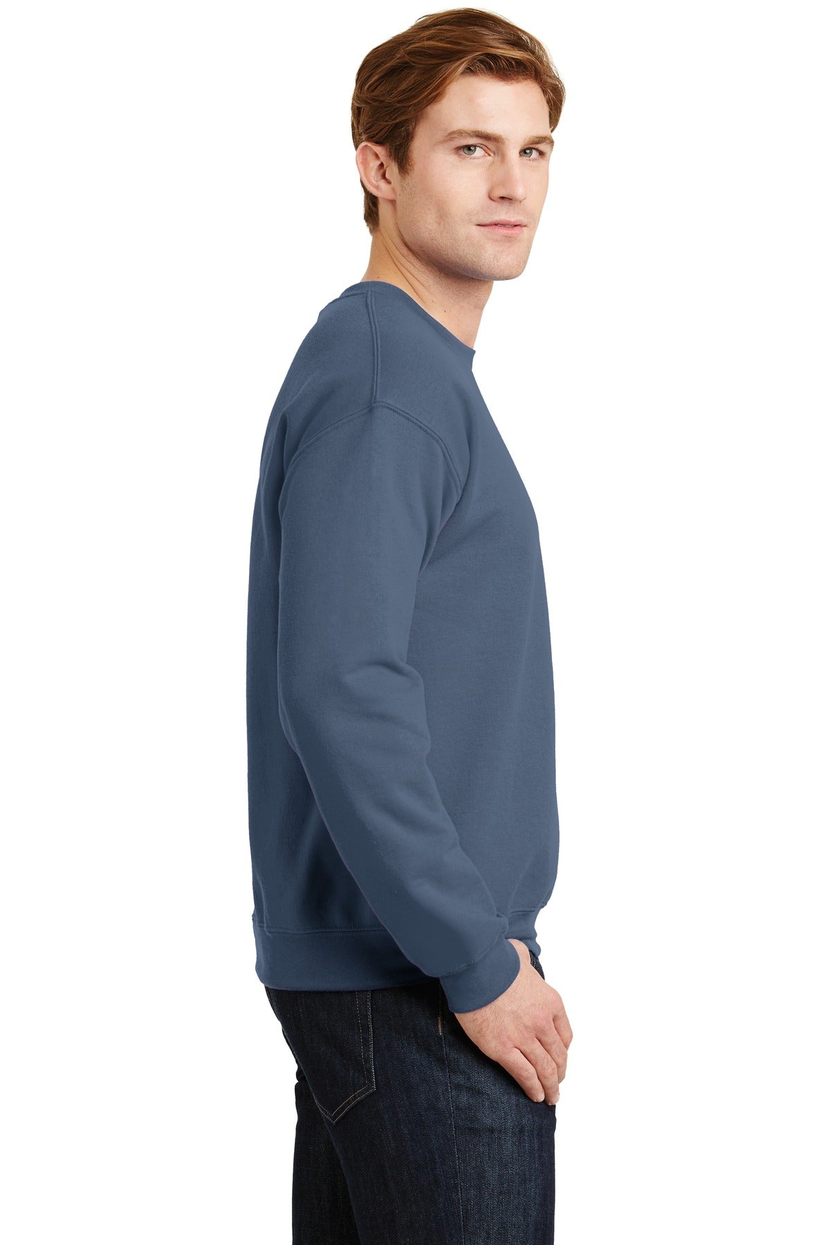 Indigo Blue Gildan Heavy Blend Crewneck Sweatshirt. 18000 plain