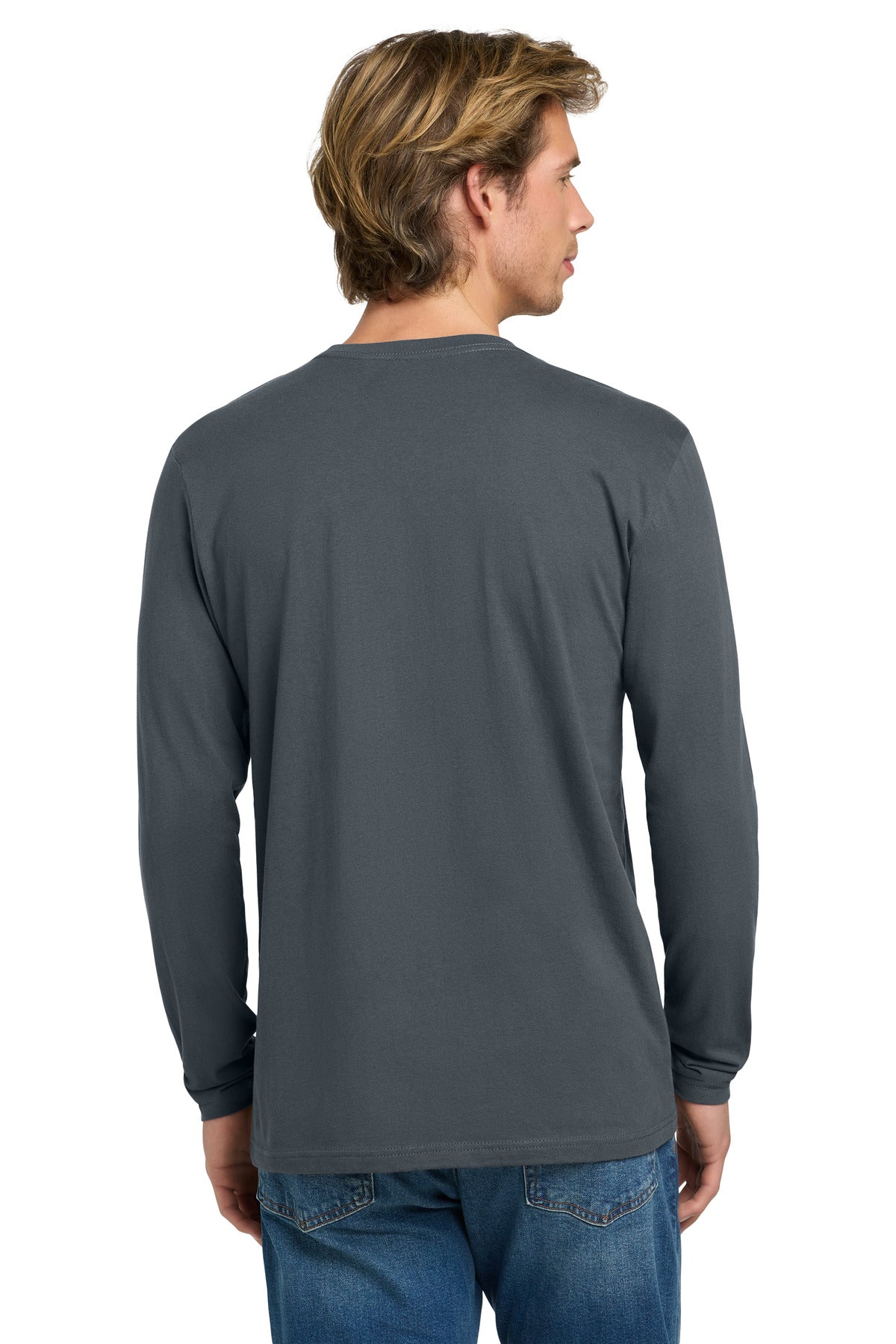 Indigo Next Level Apparel Cotton Long Sleeve Tee. NL3601 plain