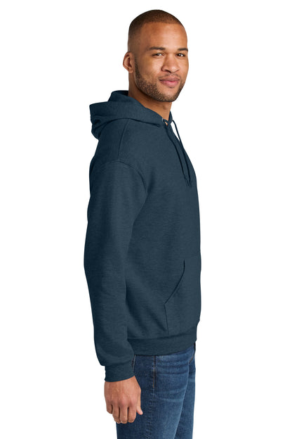 IndigoHtr Jerzees Ultimate Unisex CVC Ring Spun Hooded Sweatshirt IC49M plain