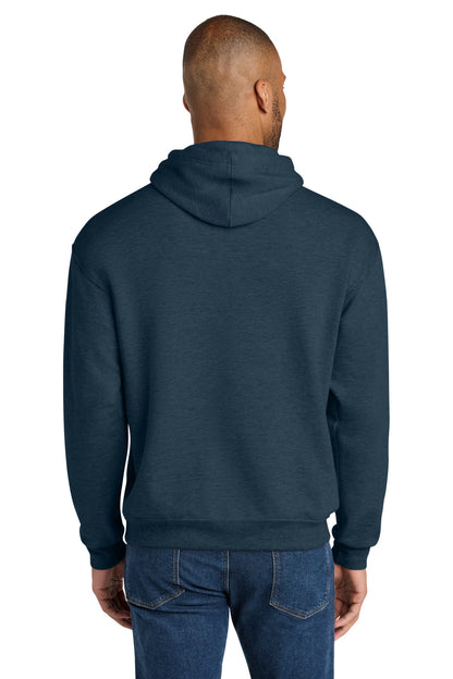 IndigoHtr Jerzees Ultimate Unisex CVC Ring Spun Hooded Sweatshirt IC49M plain