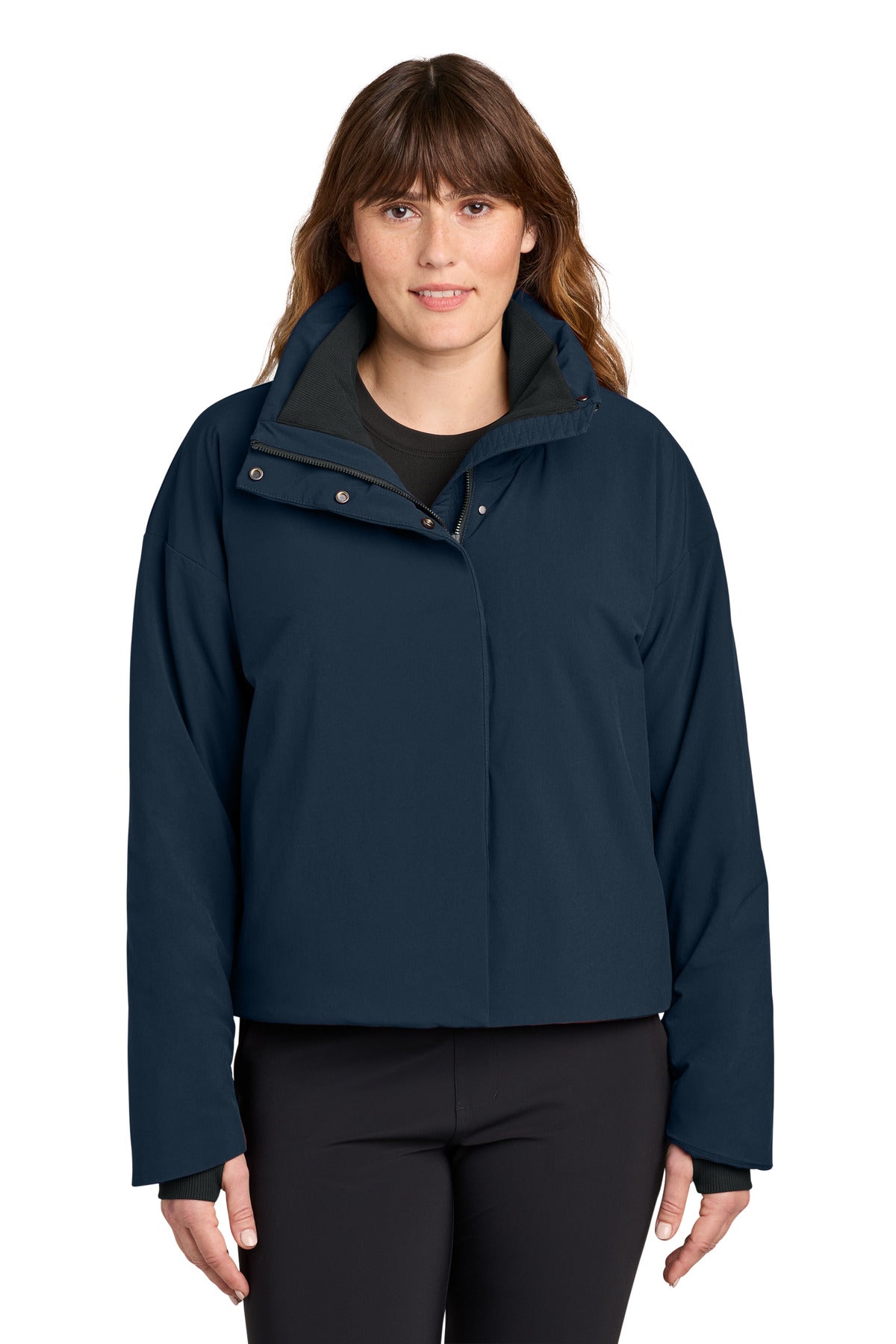 IndigoNavy MiiR Women's Sashiko Full-Zip Stretch Puffy MRAW440 plain